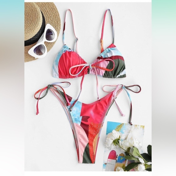 Zaful Women’s Very Sexy High Cut Bikini Set Size 6 - Picture 2 of 8